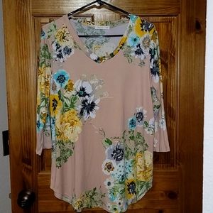 Light Pink Super Soft Floral Top